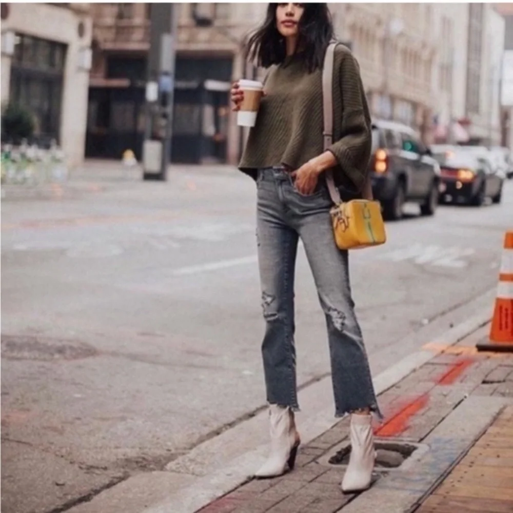 ✅ Mother SUPERIOR Jeans The Insider Crop Step Chew in Pedal To The Pedal Destroy
